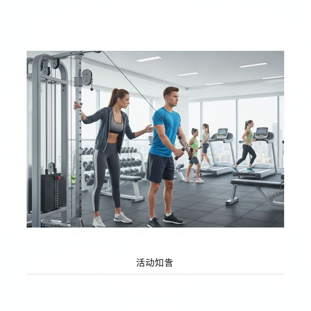 专业教练指导学员使用运动器材