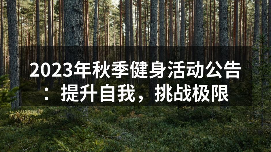 2023年秋季健身活动精彩瞬间